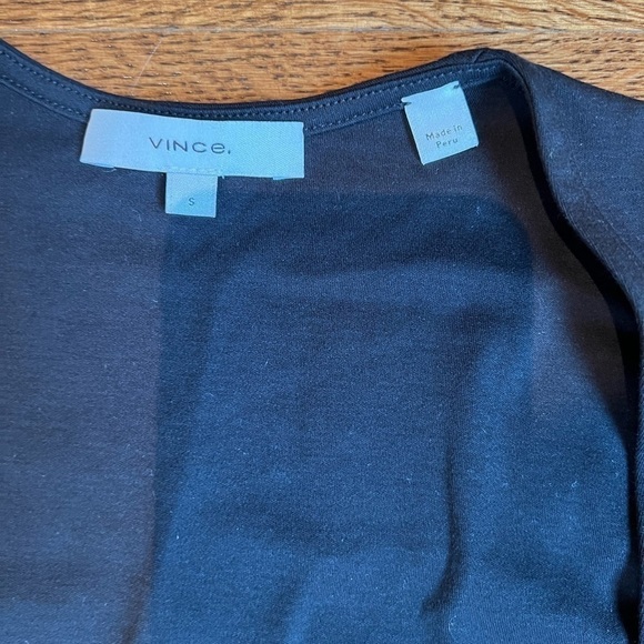 VINCE Black 100% cotton square neck belted midi dress size small - Picture 9 of 15